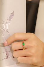 Load image into Gallery viewer, LUOWEND 18K Yellow Gold Real Natural Emerald Ring for Women