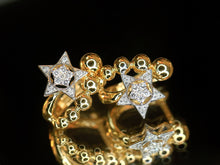 Load image into Gallery viewer, LUOWEND 18K Yellow Gold Natural Diamond Earrings for Women