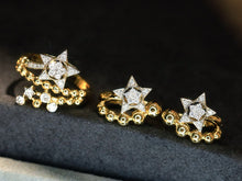 Load image into Gallery viewer, LUOWEND 18K Yellow Gold Natural Diamond Earrings for Women