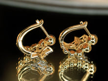 Load image into Gallery viewer, LUOWEND 18K Yellow Gold Natural Diamond Earrings for Women