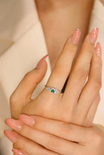 Load image into Gallery viewer, LUOWEND 18K White Gold Real Natural Emerald Ring for Women