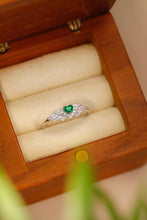 Load image into Gallery viewer, LUOWEND 18K White Gold Real Natural Emerald Ring for Women