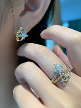 Load image into Gallery viewer, LUOWEND 18K Yellow Gold Natural Diamond Earrings for Women