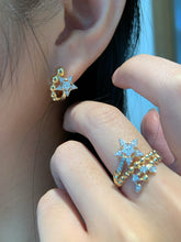 Load image into Gallery viewer, LUOWEND 18K Yellow Gold Natural Diamond Earrings for Women