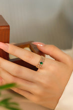 Load image into Gallery viewer, LUOWEND 18K Yellow Gold Real Natural Emerald Ring for Women