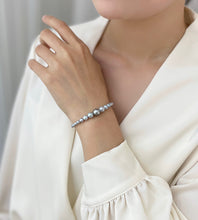 Load image into Gallery viewer, LUOWEND 18K White Gold Real Natural Pearl Bracelet for Women