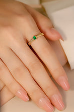 Load image into Gallery viewer, LUOWEND 18K Yellow Gold Real Natural Emerald Ring for Women