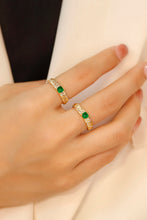 Load image into Gallery viewer, LUOWEND 18K Yellow Gold Real Natural Emerald Ring for Women