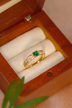 Load image into Gallery viewer, LUOWEND 18K Yellow Gold Real Natural Emerald Ring for Women