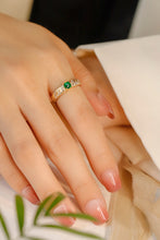 Load image into Gallery viewer, LUOWEND 18K Yellow Gold Real Natural Emerald Ring for Women