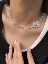 Load image into Gallery viewer, LUOWEND 18K White Gold Natural Diamond Pendant for Women