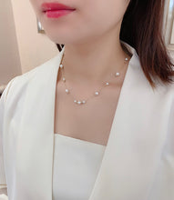 Load image into Gallery viewer, LUOWEND 18K Yellow Gold Real Natural Pearl Necklace for Women