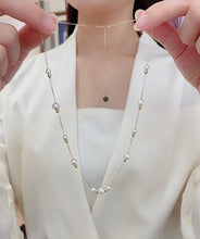 Load image into Gallery viewer, LUOWEND 18K Yellow Gold Real Natural Pearl Necklace for Women