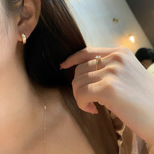 Load image into Gallery viewer, LUOWEND 18K Yellow Gold Natural Diamond Earrings for Women
