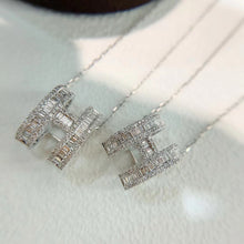 Load image into Gallery viewer, LUOWEND 18K White Gold Natural Diamond Pendant for Women