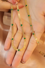 Load image into Gallery viewer, LUOWEND 18K Yellow Gold Real Natural Emerald Bracelet&Necklace for Women