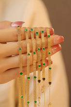Load image into Gallery viewer, LUOWEND 18K Yellow Gold Real Natural Emerald Bracelet&Necklace for Women