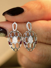 Load image into Gallery viewer, LUOWEND 18K White/Yellow Gold Natural Ruby Earrings for Women