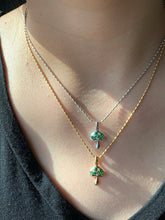 Load image into Gallery viewer, LUOWEND 18K White/Yellow Gold Natural Gemstone Pendant for Women