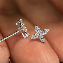 Load image into Gallery viewer, LUOWEND 18K White Gold Natural Diamond Earrings for Women