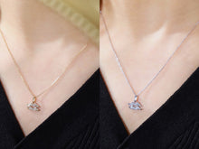 Load image into Gallery viewer, LUOWEND 18K White or Yellow Gold Natural Diamond Necklace for Women