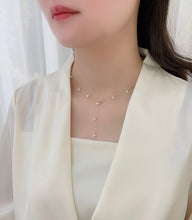 Load image into Gallery viewer, LUOWEND 18K Yellow Gold Real Natural Akoya Pearl Necklace for Women