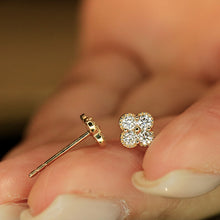 Load image into Gallery viewer, LUOWEND 18K White or Yellow Gold Natural Diamond Earrings for Women
