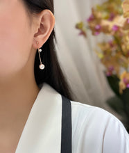 Load image into Gallery viewer, LUOWEND 18K Yellow or Rose Gold Real Natural Pearl Earrings for Women