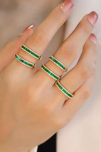 Load image into Gallery viewer, LUOWEND 18K Yellow Gold Real Natural Emerald Ring for Women