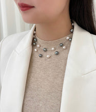 Load image into Gallery viewer, LUOWEND 18K White Gold Real Natural Pearl Necklace for Women