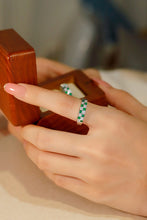 Load image into Gallery viewer, LUOWEND 18K White Gold Real Natural Emerald Ring for Women