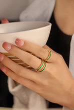 Load image into Gallery viewer, LUOWEND 18K Yellow Gold Real Natural Emerald Ring for Women