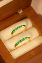 Load image into Gallery viewer, LUOWEND 18K Yellow Gold Real Natural Emerald Ring for Women