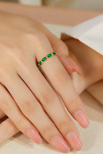 Load image into Gallery viewer, LUOWEND 18K Yellow Gold Real Natural Emerald Ring for Women