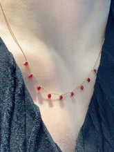 Load image into Gallery viewer, LUOWEND 18K Yellow Gold Natural Ruby Necklace for Women