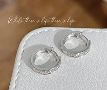 Load image into Gallery viewer, LUOWEND 18K White/Rose/Yellow Gold Real Natural Diamond Hoop Earrings for Women