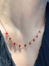 Load image into Gallery viewer, LUOWEND 18K Yellow Gold Natural Ruby Necklace for Women