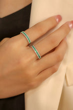 Load image into Gallery viewer, LUOWEND 18K White Gold Real Natural Diamond&Emerald Ring for Women