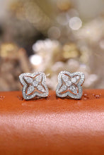 Load image into Gallery viewer, LUOWEND 18K White Gold Natural Diamond Earrings for Women