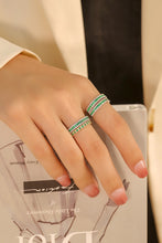 Load image into Gallery viewer, LUOWEND 18K White Gold Real Natural Diamond&Emerald Ring for Women