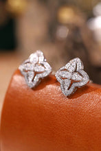 Load image into Gallery viewer, LUOWEND 18K White Gold Natural Diamond Earrings for Women