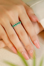 Load image into Gallery viewer, LUOWEND 18K White Gold Real Natural Diamond&Emerald Ring for Women