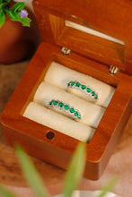 Load image into Gallery viewer, LUOWEND 18K White Gold Real Natural Diamond&Emerald Ring for Women