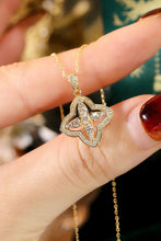 Load image into Gallery viewer, LUOWEND 18K Yellow Gold Natural Diamond Pendant Necklace for Women