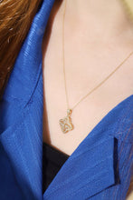 Load image into Gallery viewer, LUOWEND 18K Yellow Gold Natural Diamond Pendant Necklace for Women