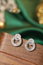 Load image into Gallery viewer, LUOWEND 18K White Gold Natural Diamond Earrings for Women