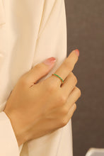 Load image into Gallery viewer, LUOWEND 18K Yellow Gold Real Natural Emerald Ring for Women