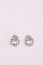 Load image into Gallery viewer, LUOWEND 18K White Gold Natural Diamond Earrings for Women