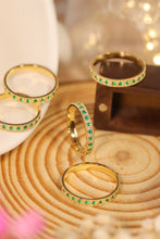 Load image into Gallery viewer, LUOWEND 18K Yellow Gold Real Natural Emerald Ring for Women