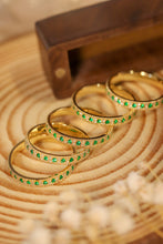Load image into Gallery viewer, LUOWEND 18K Yellow Gold Real Natural Emerald Ring for Women
